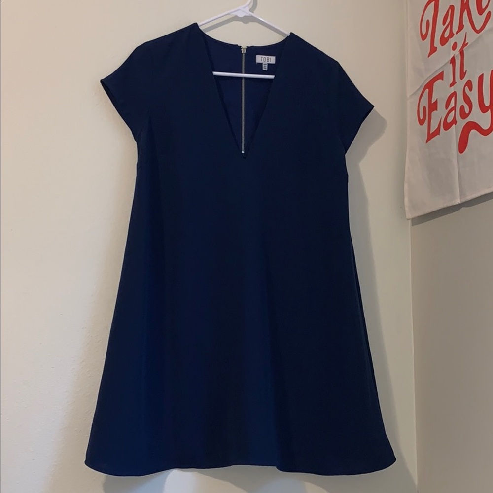 Tobi Navy Blue Babydoll Dress